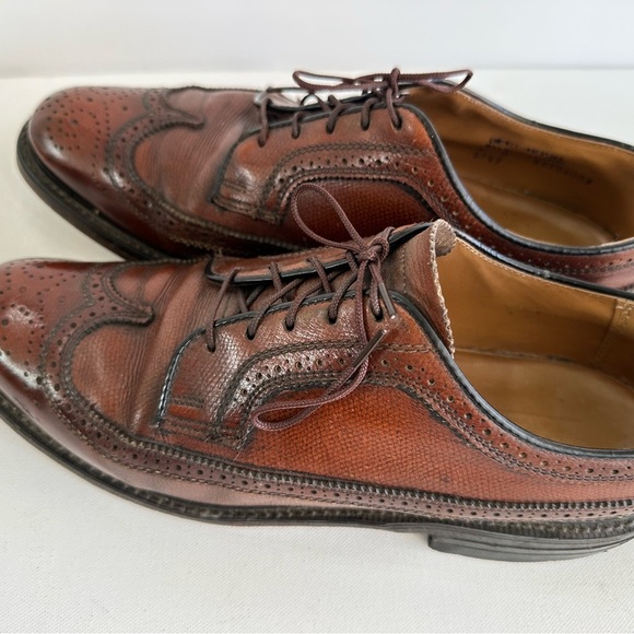 VTG JC Penny’s O’Sullivans Men’s Brogue Dress Shoes Wingtip Size 9 Tan Leather - Picture 9 of 15